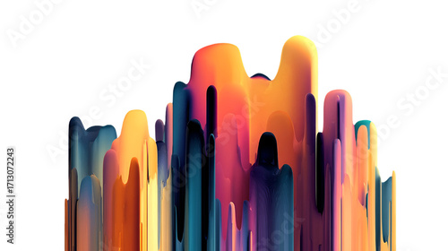 Vibrant Abstract Art with Flowing Colorful Digital Textures