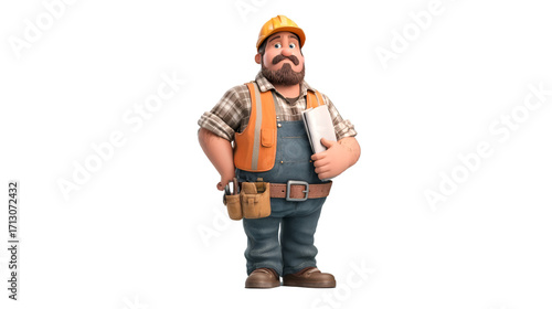 Friendly Construction Worker Ready to Start the Building Project