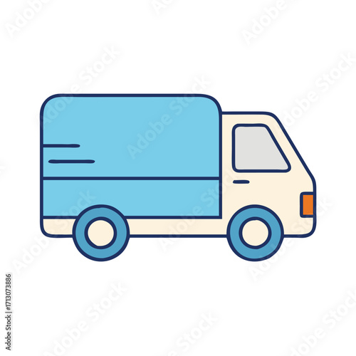 Delivery truck vector illustration for logistics and transportation services light blue and white van