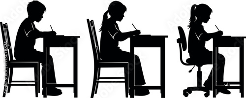Children Writing at Desks in Different Chairs – Ergonomic Comparison of School Seating for Education, Posture, Comfort, and Classroom Design