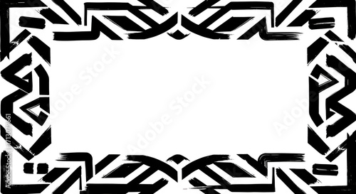 Stylish black and white brush stroke frame for your designs, invitations, or creative projects now