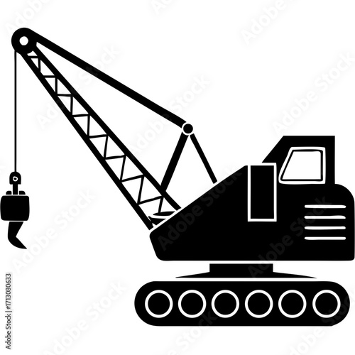 creative details Dragline excavator machine Vector Illustration