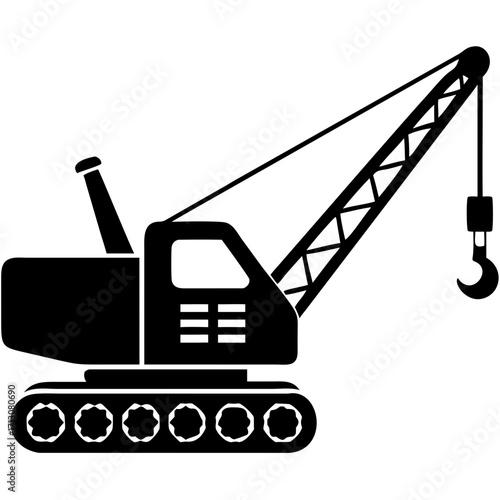 creative details Dragline excavator machine Vector Illustration