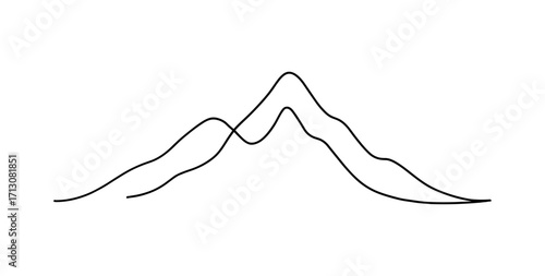 Minimalist mountain outline: simple continuous line landscape design