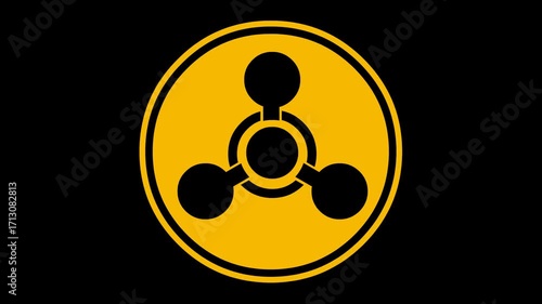 video animation chemical weapon sign symbol, on a transparent background with alpha channel set to zero