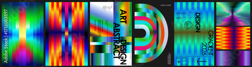 Futuristic abstract gradient design with vibrant neon colors, geometric shapes, and modern typography for posters, album covers, digital art, branding, and creative background
