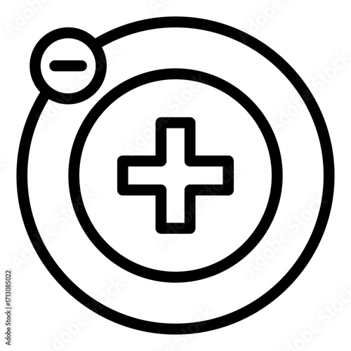 proton particle outline icon for atomic structure learning
