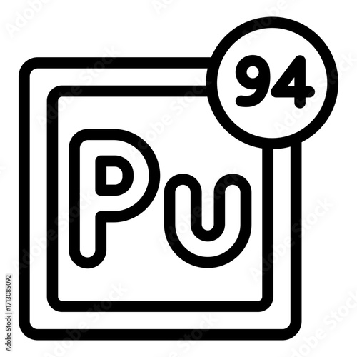 plutonium element outline icon for nuclear research context