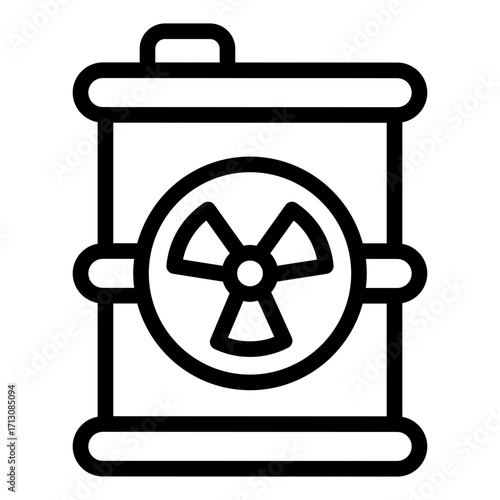 radioactive barrel outline icon for waste storage site
