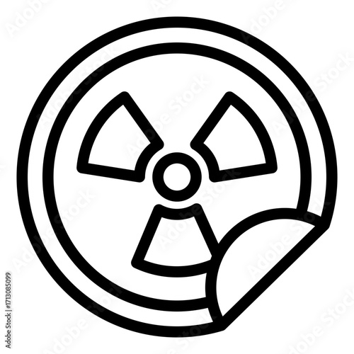 radioactive danger outline icon for hazard warning label