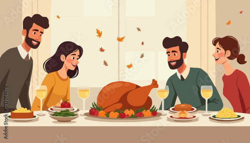 Joyful Gathering for an Autumn Holiday Feast
