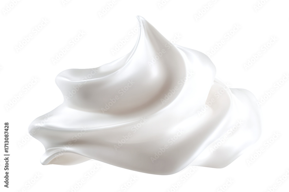 Obraz premium Fresh Whipped Cream Swirl or Yogurt isolated on white transparent background