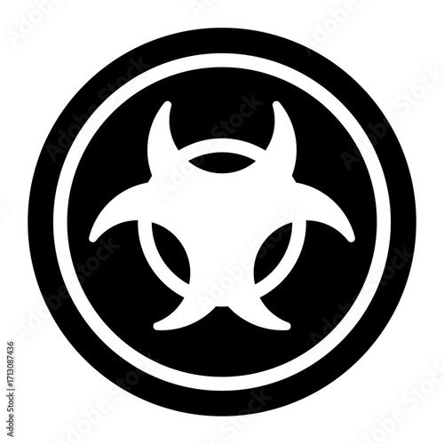 biohazard area glyph icon for infected zone warning