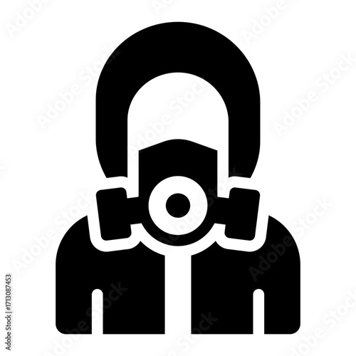 wearing hazmat suit glyph icon for toxic cleanup scene