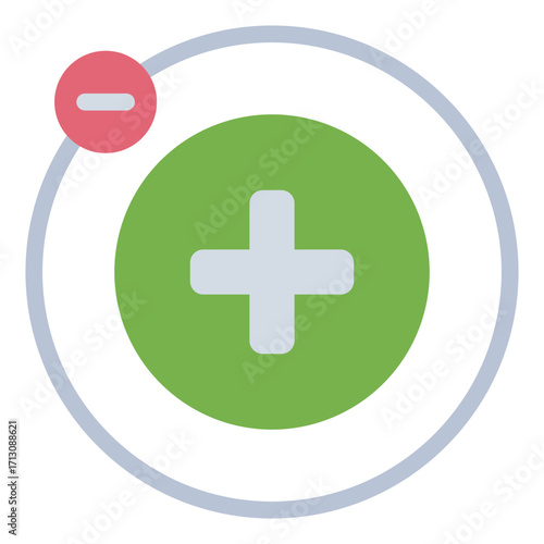 proton particle flat icon for atomic structure learning