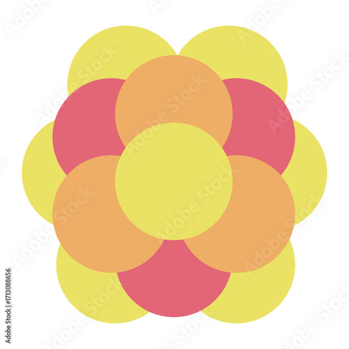 nucleus atom flat icon for particle science study