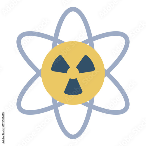 atom structure flat icon for science and chemistry class