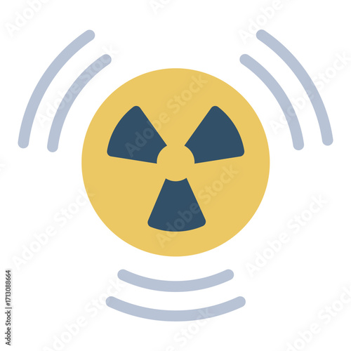 gamma ray flat icon for high energy radiation exposure