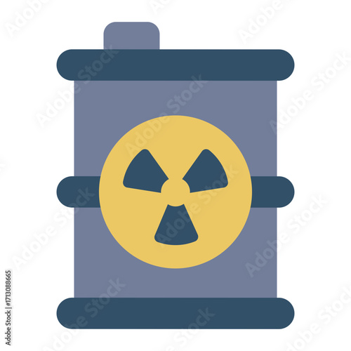 radioactive barrel flat icon for waste storage site