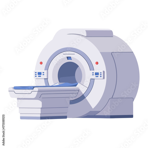 Medical imaging machine with a patient bed