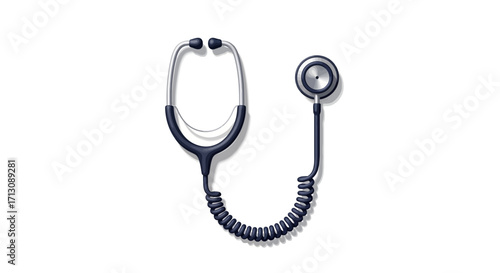 Medical stethoscope isolated on white background for healthcare.