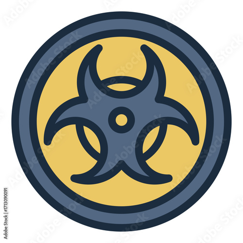 biohazard area filled line icon for infected zone warning