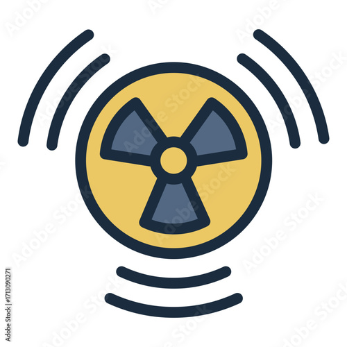gamma ray filled line icon for high energy radiation exposure
