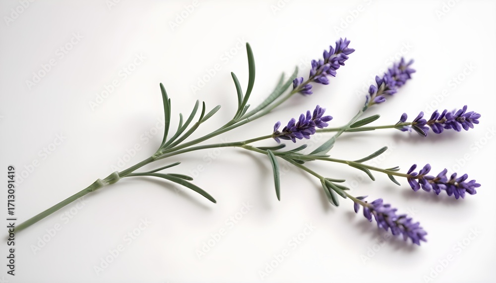 Fototapeta premium Lavender sprig on a white background