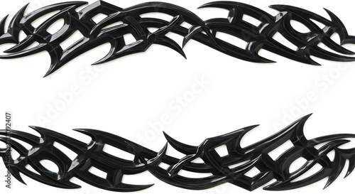 Edgy tribal design elements in black, perfect for branding, tattoos, and modern aesthetics