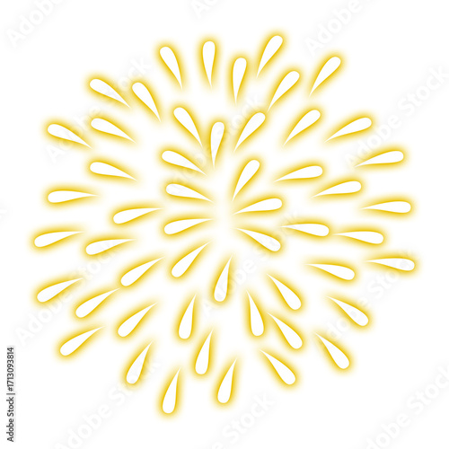Abstract yellow and white floral burst design