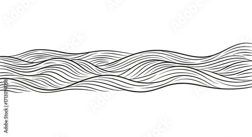 Dynamic black wave patterns create a modern, fluid background for your creative projects