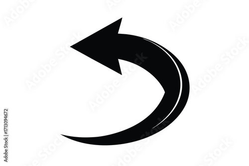 rotate left vector icon silhouette