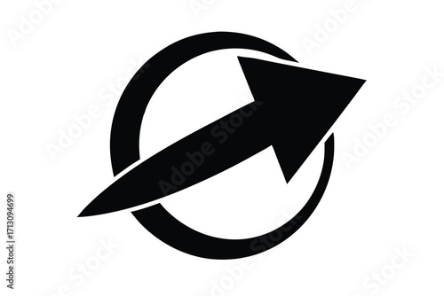 rotate right vector icon silhouette
