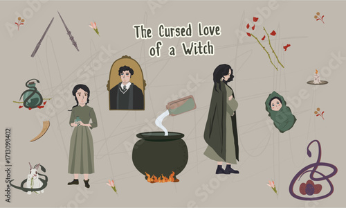 Witch Story Illustration Pack