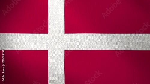 Denmark flag flutters in the wind against a looped background. The flag flutters in the wind. Concept for the country's national day and holidays.