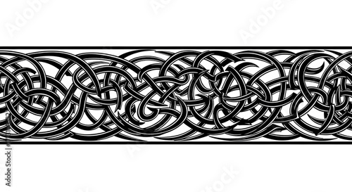 Intricate black and white Celtic knot border design perfect for elegant and timeless creations