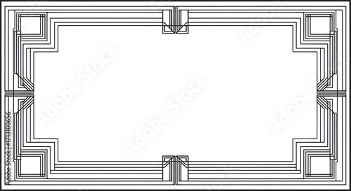 Elegant geometric art deco frame design for invitations, certificates, and luxurious branding needs