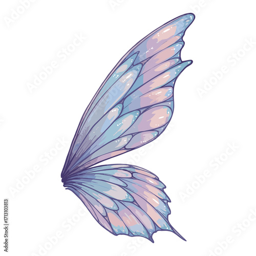 Graceful butterfly wing detail nature illustration soft colors ethereal beauty for art projects. Vector illustration