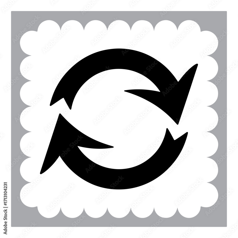 Obraz premium Circular Arrow Icon on a Decorative Square Recycling and Refreshing Symbol for Reuse and Continuous Improvement