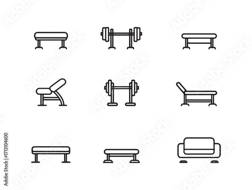 Ab bench minimalist fitness line art