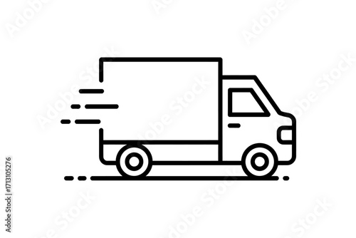 Express delivery truck icon fast shipping logistics transportation service symbol vector