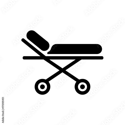Medical stretcher icon for healthcare and emergency transport service designs vector