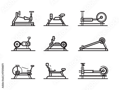 Air bike minimalist fitness line art