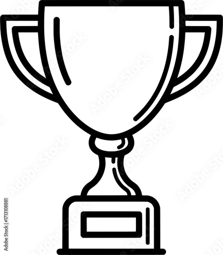Line art illustration of a trophy cup, representing achievement and victory, perfect for sports or competition themes