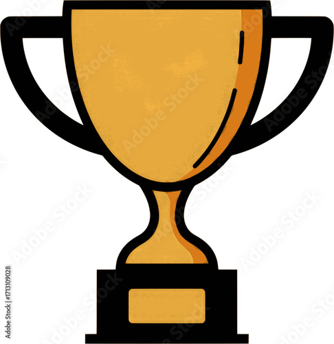 Golden Trophy Illustration, Symbolizing Victory, Achievement, and Excellence