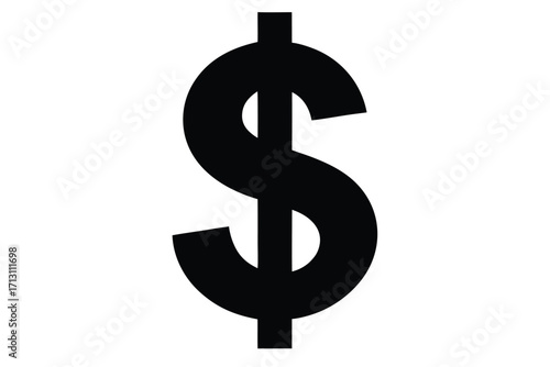 dollar sign vector icon silhouette illustration