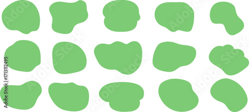 Hand drawn green chalk dialogue bubbles and text boxes for comics, in grunge doodle style.