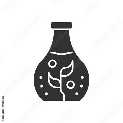 Plant laboratory Icon - Lab Flask With Leaf Icon