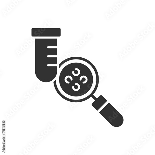 Bacteria Search With Test Tube Icon 