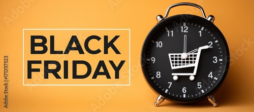 Black Friday Countdown: A captivating visual representation of the eagerly awaited Black Friday sales event, with an eye-catching clock and a shopping cart.